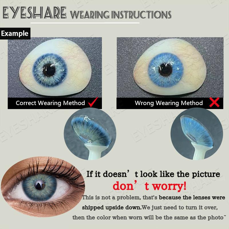 Eyeshare 1 Pair Blue Contact Lenses For Natural Brown Eyes Gray Contact Lenses Pupil Cosmetic Colored Lenses