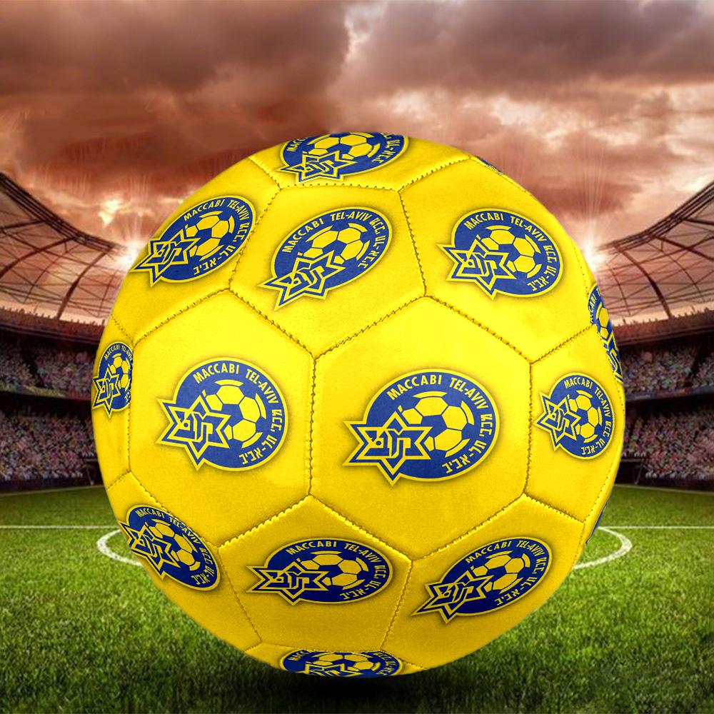 Maccabi Tel Aviv FC Indoor Soccer Ball Size 5 Colorful All Ages Machine Stitched PVC Competition Ready Durable High-Bounce