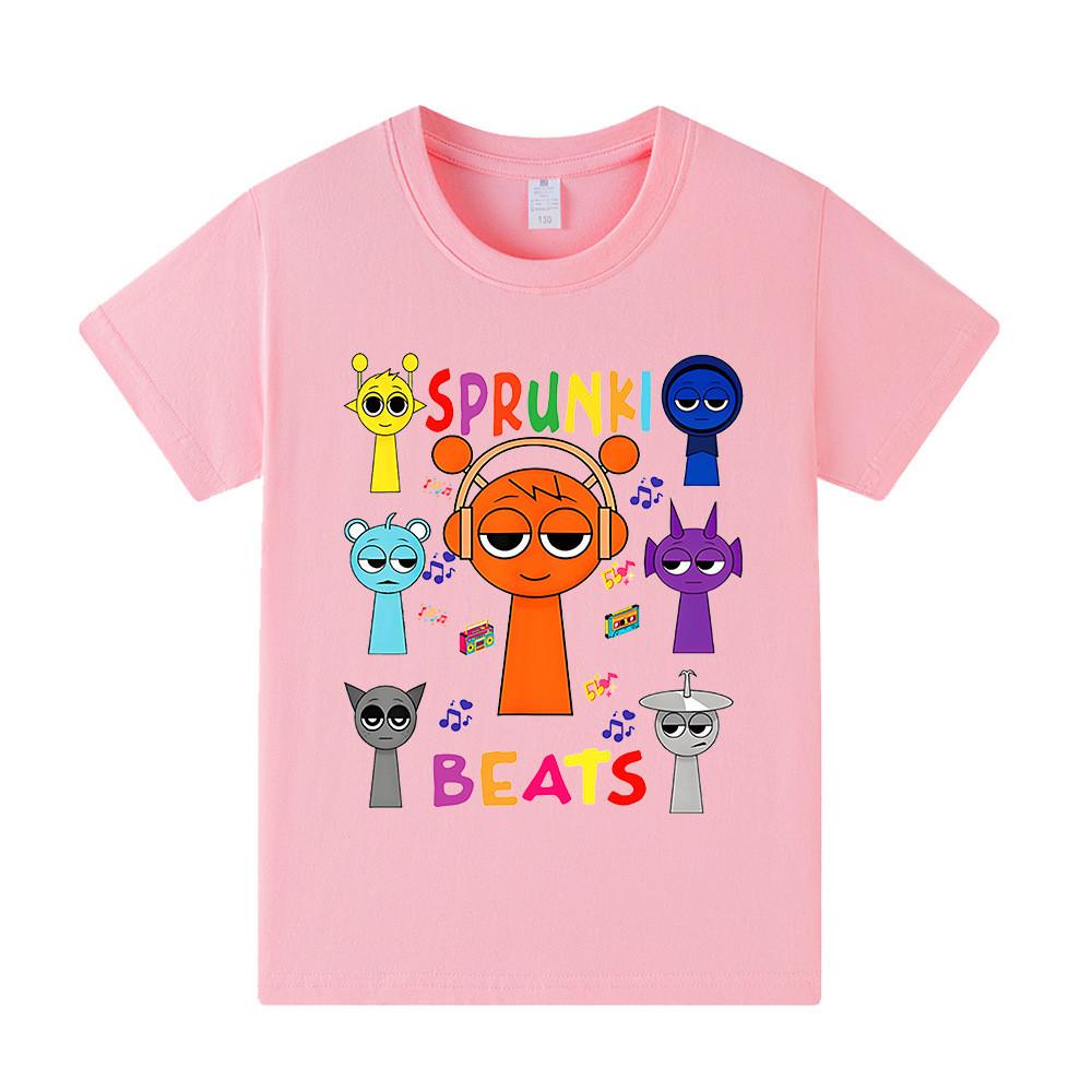 A1014 Kids Boys Girls Sprunki Casual Short Sleeves T-shirt