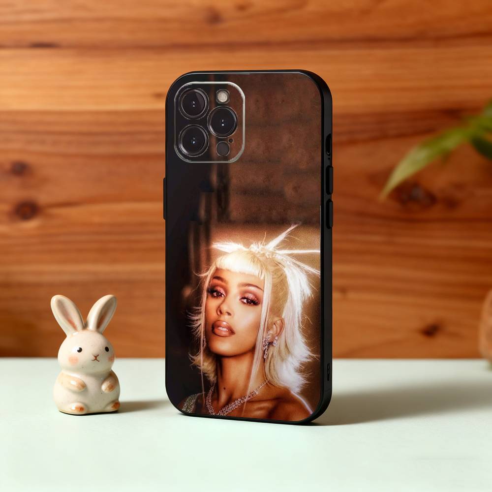Cute D-Doja C-Cat Singer Phone Case For iPhone17,16,15,14,13,12,Plus,Pro Max, 5G Others Soft Black Cover