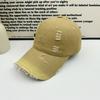 American retro LA embroidery gradual change baseball cap worn rough edge show face small shade cap men and women