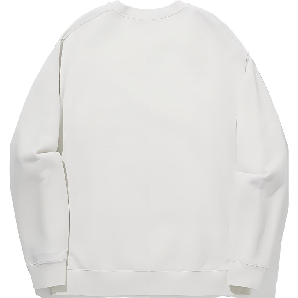 Li Ning Vital Series Solid Color Breathable Versatile Loose Sweatshirt Unisex sweatshirt Pearl-White AWDUB31-1