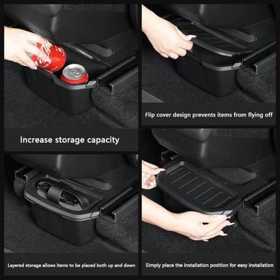TPE For Tesla Model YL 2026 Car Rear Storage Box Under-Console Trash Can Organizer Car Accessory Interior Accessories