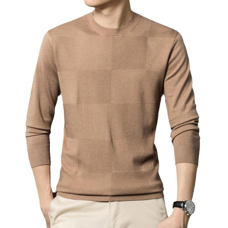 New Quality Men's Sweater Thin Long Sleeve Bottoming Men's Sweater Autumn Trendy Tops