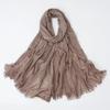 Fashion Cotton Linen Scarf Crinkle Design Hijab Middle Eastern Scarf Wrap Popular Solid Dubai Headwrap