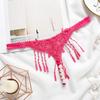 Thong Female Sexy Embroidery Sao Transparent Pearl Open File Invisible Hot Low Waist European and American Panties Tback 2190