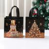 1 STuks met Handvatten Sneeuwpop Cadeautassen Zwart & Gouden Kerstboom & Kous Ontwerp Tote Bags Waterdicht