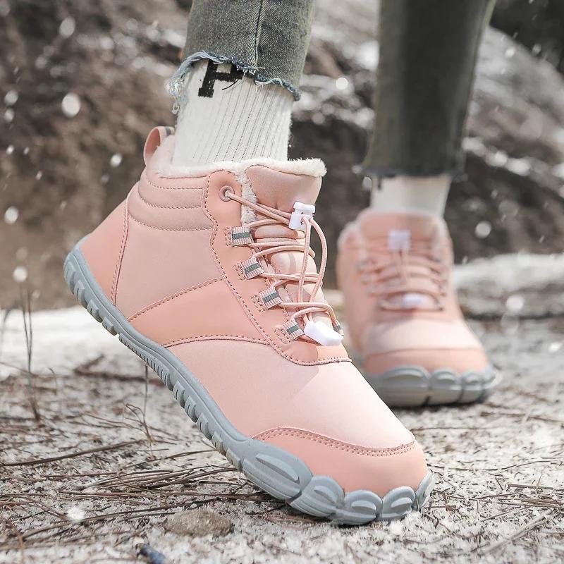 Winter Snow Boots Quality Women Outdoor Lace-up Sneakers Casual Man Ankle Boots Plush Warm Cotton Shoes Zapatillas Para Hombre