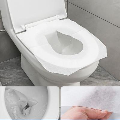 200pcs Soluble Water Disposable Toilet Seat Cover Universal Large Size Toilet Paper Pad White Degradable Toilet Mat Travel