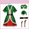 Christmas Elf Couple Outfit Polyester Role Play Dress Up Xmas Party Cosplay