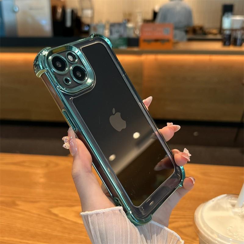 Simple electroplated space case, suitable for Apple 14ProMax mobile phone case, transparent iPhone13 anti-drop 12 protective case