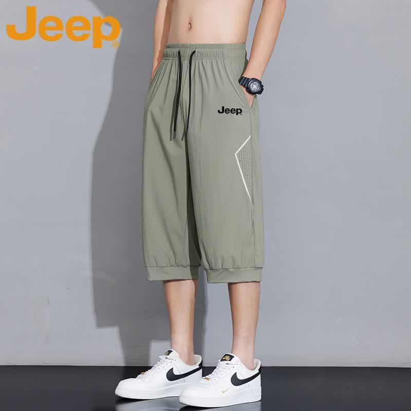 Jeep Men's Summer Lightweight Ice Silk Sports Capris