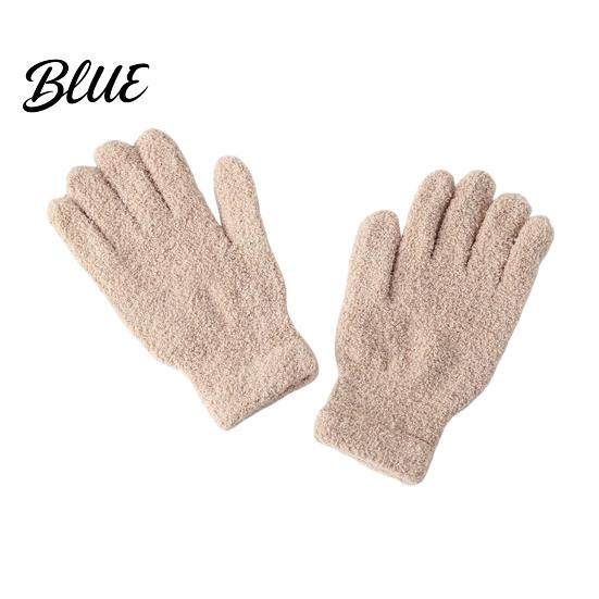 Fleece Schreibhandschuhe Winter Warm Koralle für Damen Weich Fünf Finger Gemütlich Innen Außen Handschuhe Einfarbige Thermische Winddichte Fäustlinge Herbst