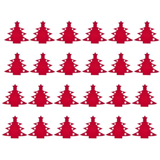 

Рождественский держатель для столовых приборов, сумка для столовых приборов, кармашки для столовых приборов в виде рождественской елки, нож для ужина, вилка 24pcs красный