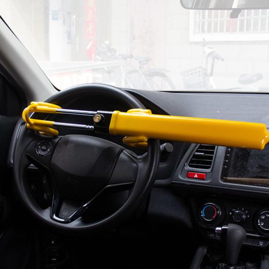 Twin Bar Car Steering Wheel Lock High Visibility Adjustable Universal Fit Heavy Duty Steering Wheel Lock Anti-Theft Device