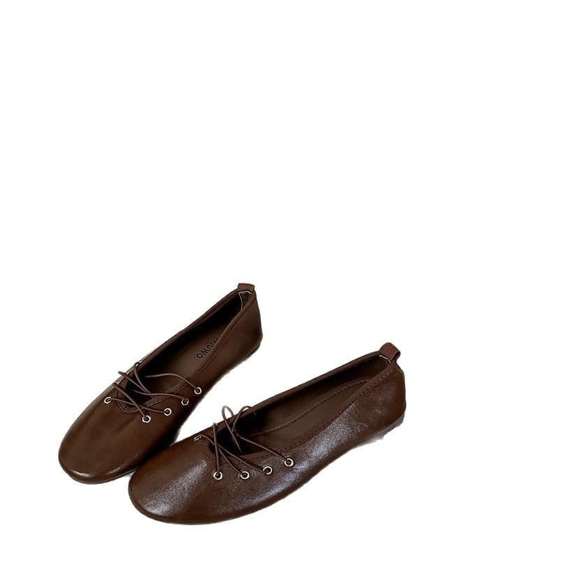 French cross-strap ballet shoes women's 2025 new satin square head Mary Jane height-increasing summer shoes