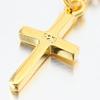24K Gold Plated Necklace, Cross Design, Sterling Silver 925, Gold Motif Chain Choker, Men's