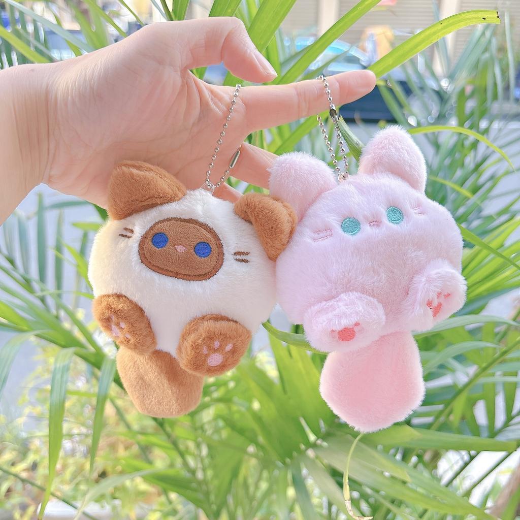 1-20PCS Fashion Long Tail Cat Tail Keychain Filling Cat Bag Decoration Keychain Cat Cute Christmas Birthday Gifts Keyring