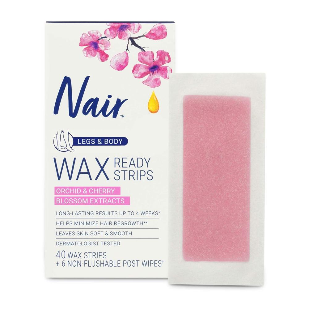Plastry Z Woskiem Do Depilacji Nóg I Ciała Orchid & Cherry NAIR 40sztuk