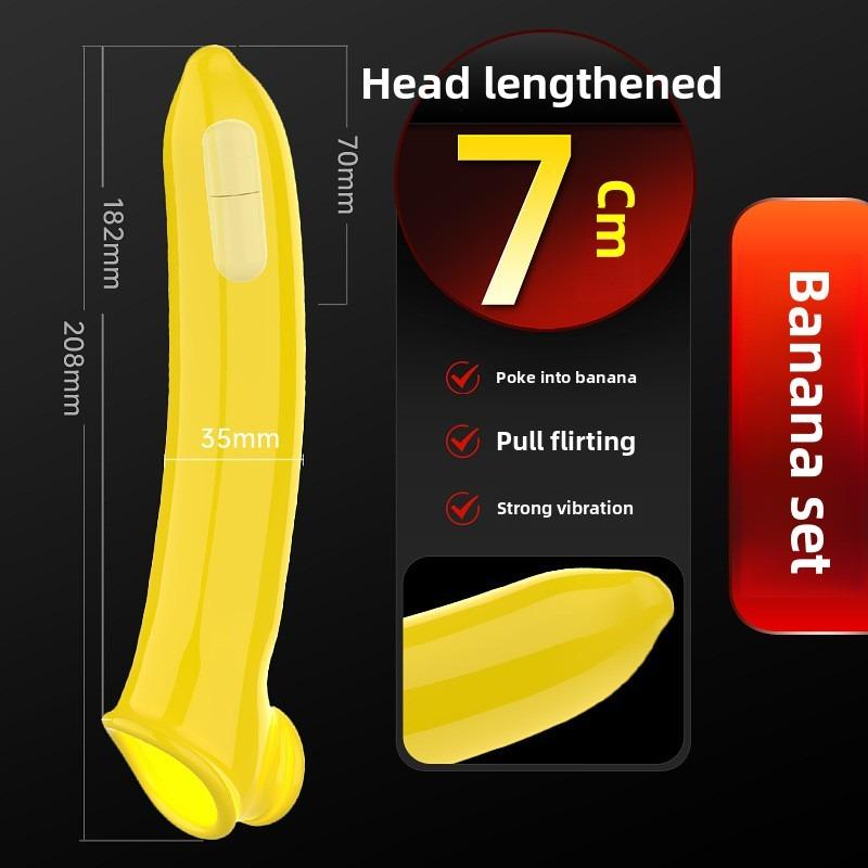 Corn Cucumber Banana Fruit and Vegetable Wolf Teeth Condom Lengthening Vibration Silicone Condom Prick Condom Penis Condom Erotic Sex Products