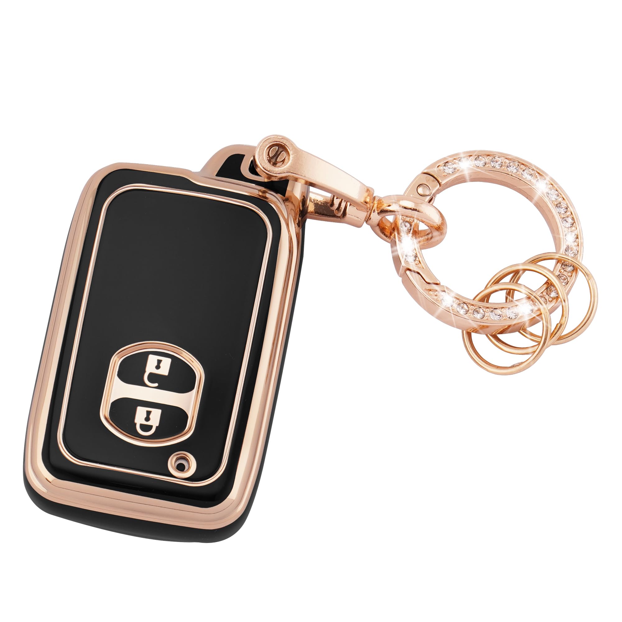 

Совместимый с Koaudb чехол для смарт-ключа Toyota, чехол для ключа автомобиля, для Toyota, Aqua, Vitz, Corolla Compatible Toyota-2R чёрный