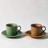 Ceramic Tea Cup and Saucer Coffee Cups Pottery Mug for Cappuccino, Latte, Espresso & Americano Japanese Style