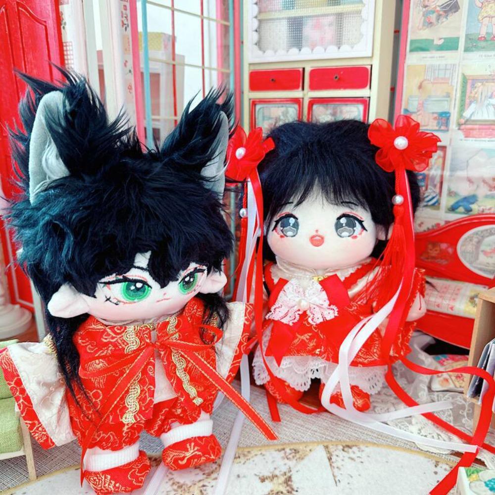 New Year Stuffed Doll Clothes Suit Plush Plush Toys Clothes 20CM Cotton Doll Clothes Cotton Coll