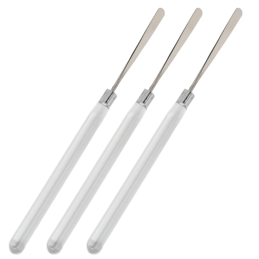 3pcs Makeup  Spatula Color Blending Stainless Steel Transparent Handle Nail Gel Spatula St