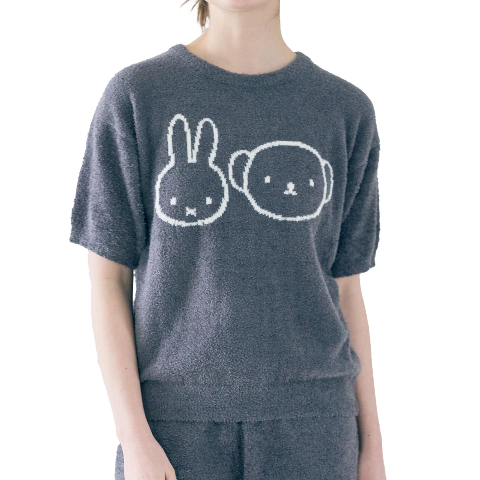 

Пижама Миффи для шорт продается M [Лафуку] женская, пушистая, рукава, домашняя одежда, совместимая для комплекта, отдельно, серая, серый