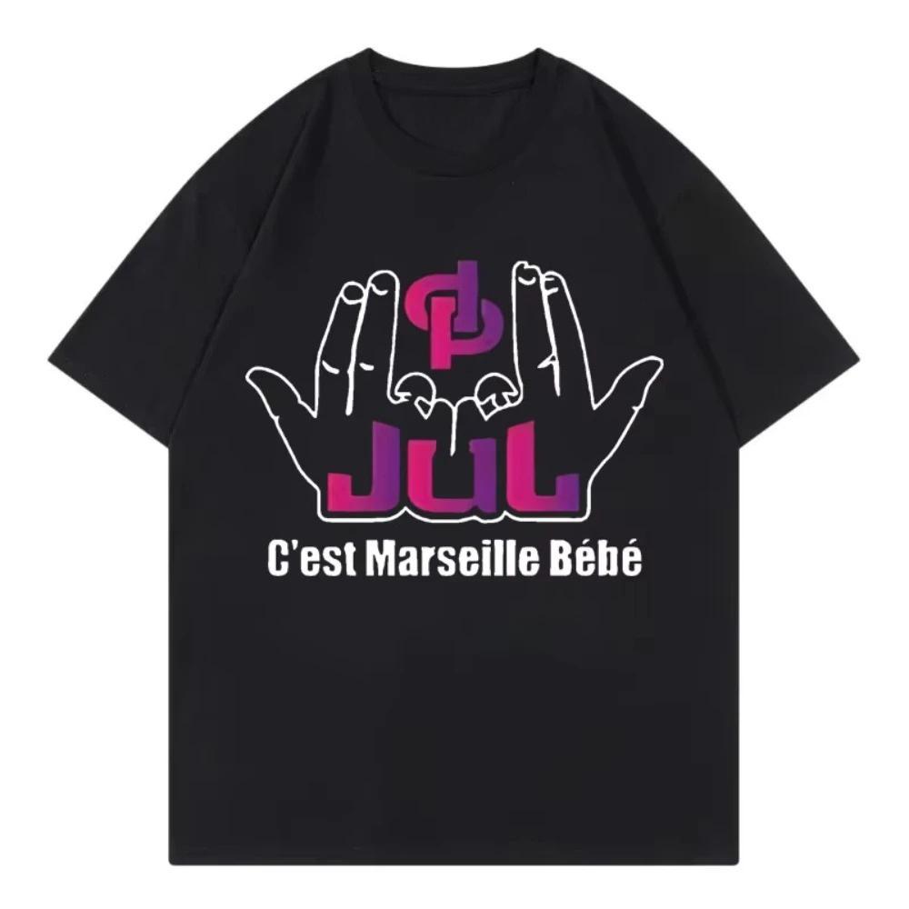 

2026 Summer Cotton T-shirts Unisex French Rapper Jul C est Marseille Bébé Graphic T Shirts Fashion Hip Hop Y2k Clothing T-shirts S