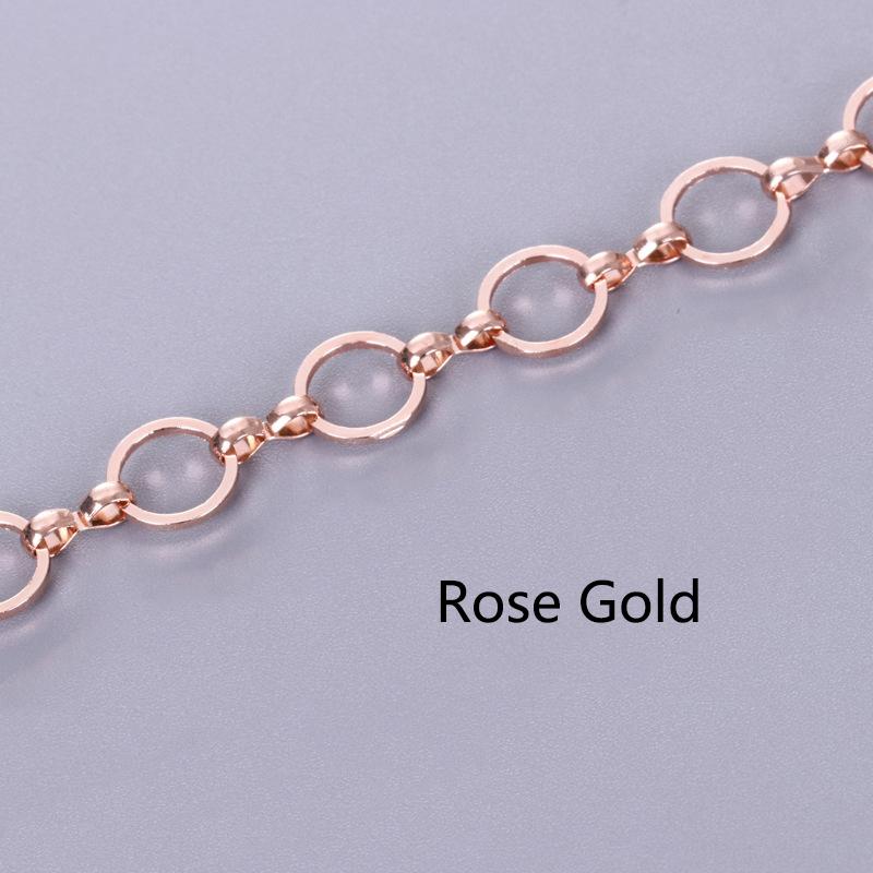 1 Meter 8mm Necklace Chain Silver Gold Copper Round Link Big Chains Bracelet Chain for Jewelry Making DIY Craft Wholesale