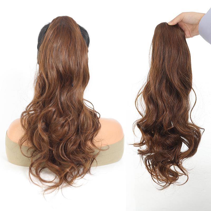 Long curly hair ponytail Ponytail Extension Straight Drawstring Pony Tails Hair Extensions Long 22 inch Synthetic Fake Ponytails Natural
