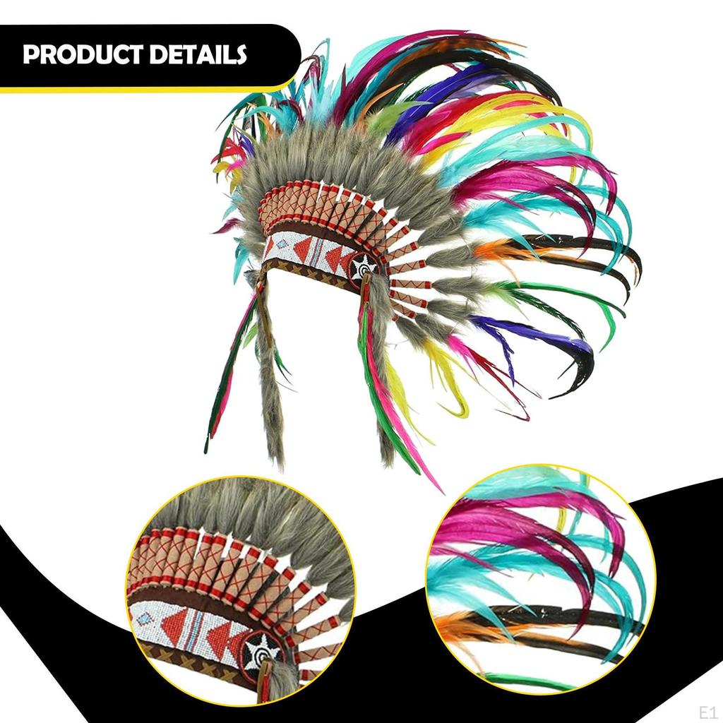 Amerikanischer Indianerhut Handgefertigter Stammeskopfschmuck für Maskerade