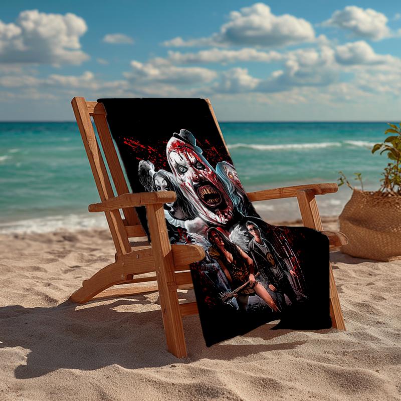 Ultra-Soft Beach Towel with Halloween horror Theme,Ideal for Pool - Camping, Diving - Perfect Travel Essential, Vibrant Beach Towel.
