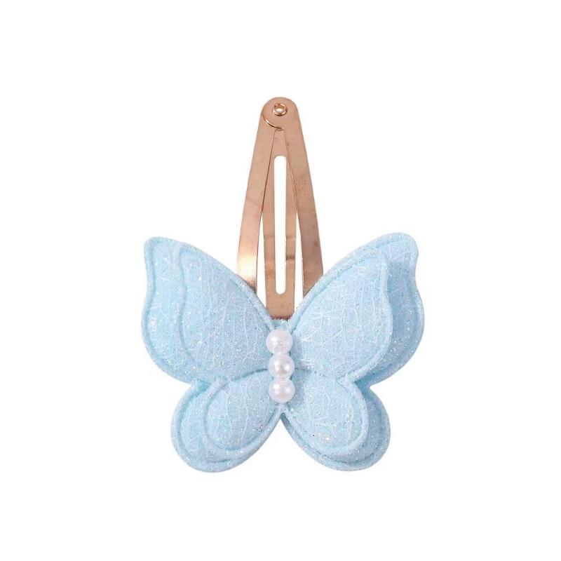4-teiliges/Set Schmetterling Haarspangen Set für Mädchen Doppellagige Schleife Niedliche Pony Haarspange Baumwolle Sicher Kinder Baby Haarschmuck Set