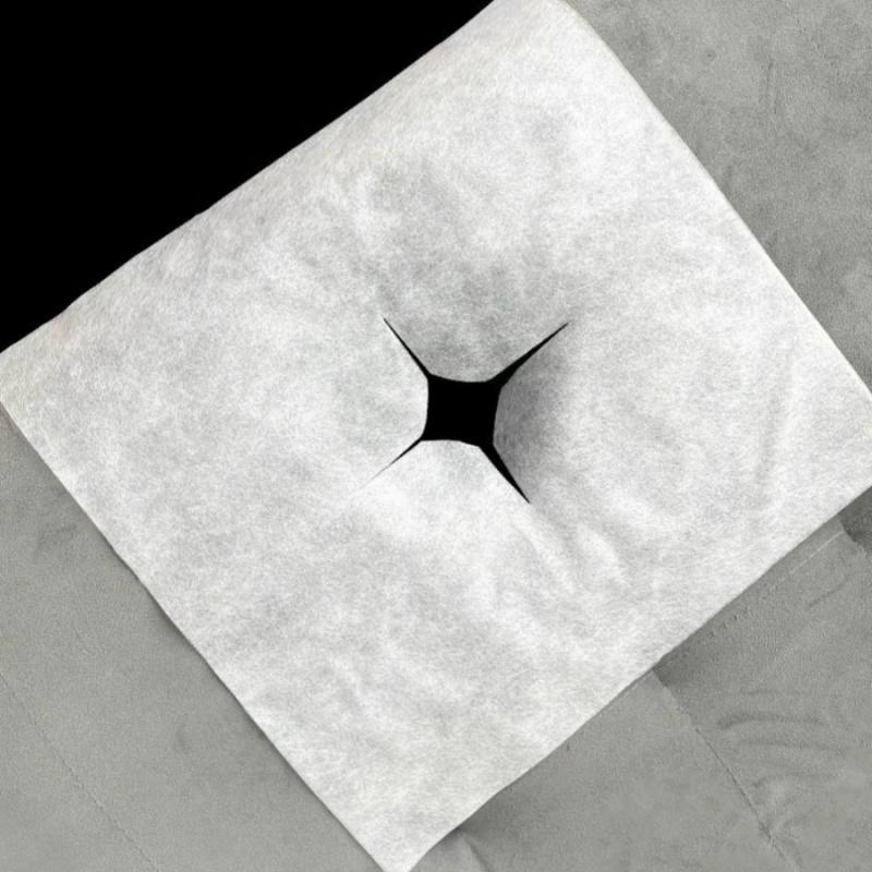 100pcs Disposable Beauty Salon Face Towel with Hole for Face Lying Pillow Massage Bed Hole Cross Lightweight Breathable Face