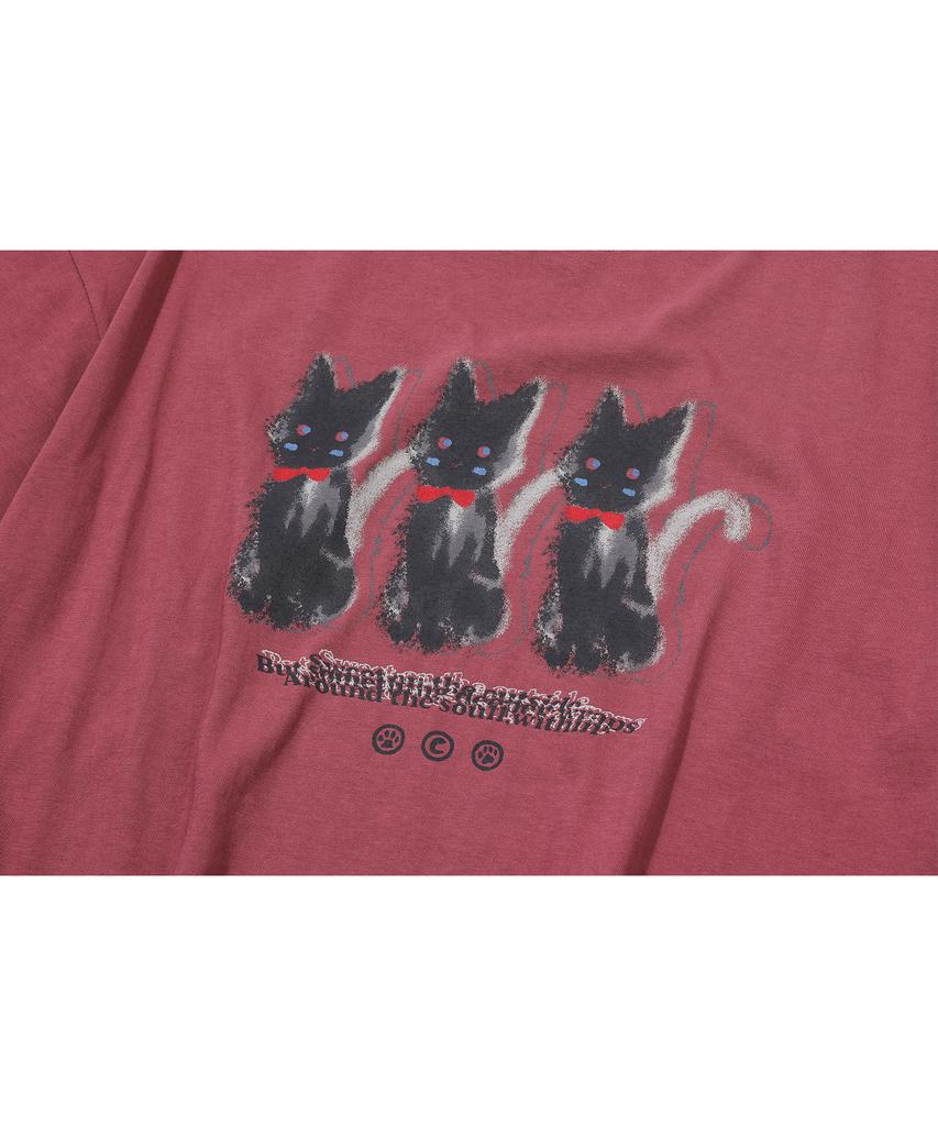CPGN STUDIO Ghosty Cats Short Sleeve T-Shirt Smoke Pink