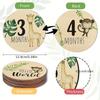 7 PCS Cute Baby Double Sided Wooden Monthly Milestone Cards Pregnancy and Baby Shower Gifts for Newborn Boys and Girls