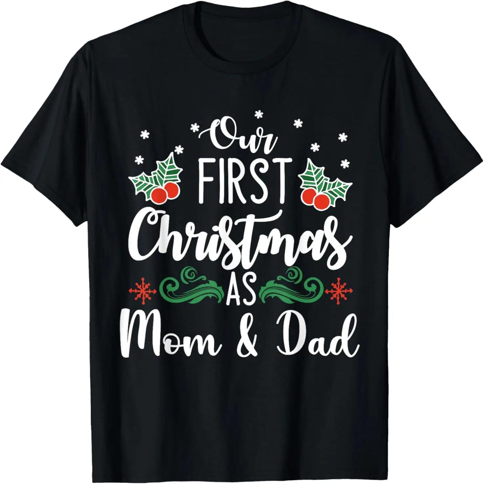 

Our First Christmas As Mom And Dad T-Shirt XXXXXL чёрный