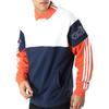 adidas Originals Kleeblatt Kontraststreifen Lässiges Polo Langarm Sweatshirt Unisex Oberteile Weiß Orange Königsblau DV3146