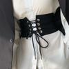 PU Leather Elastic Cummerbunds Adjustable Waist Corset Gothic Wide Belt  Girl