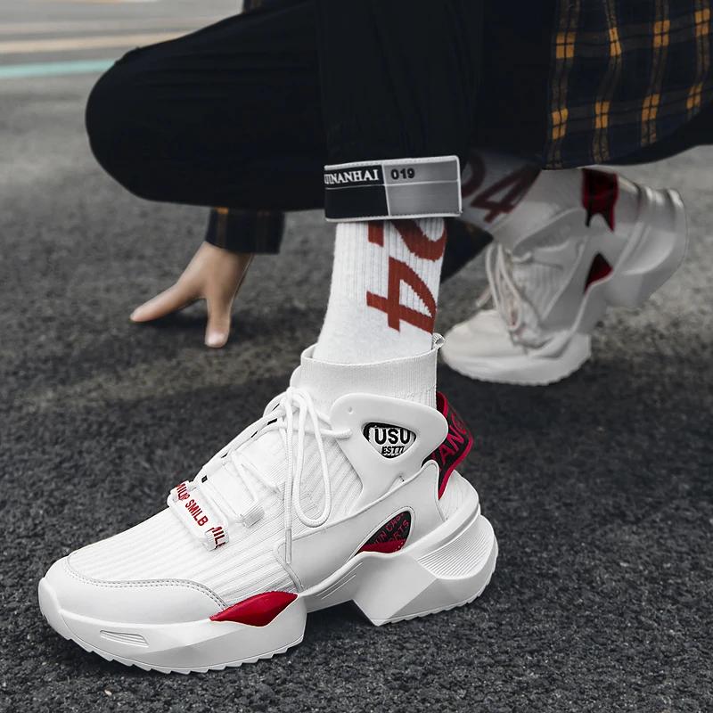 Schuhe Herren Tenis Sneakers Herren Trainer Atmungsaktiv Paar High-Top Loafer Schuhe Atmungsaktive Gezeiten Sport Laufschuhe für Herren