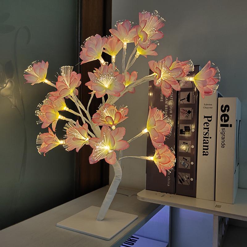 LED Maple Leaf Tree Lamp with Voice Remote - Creative USB Night Light for Room Decor & Gifts