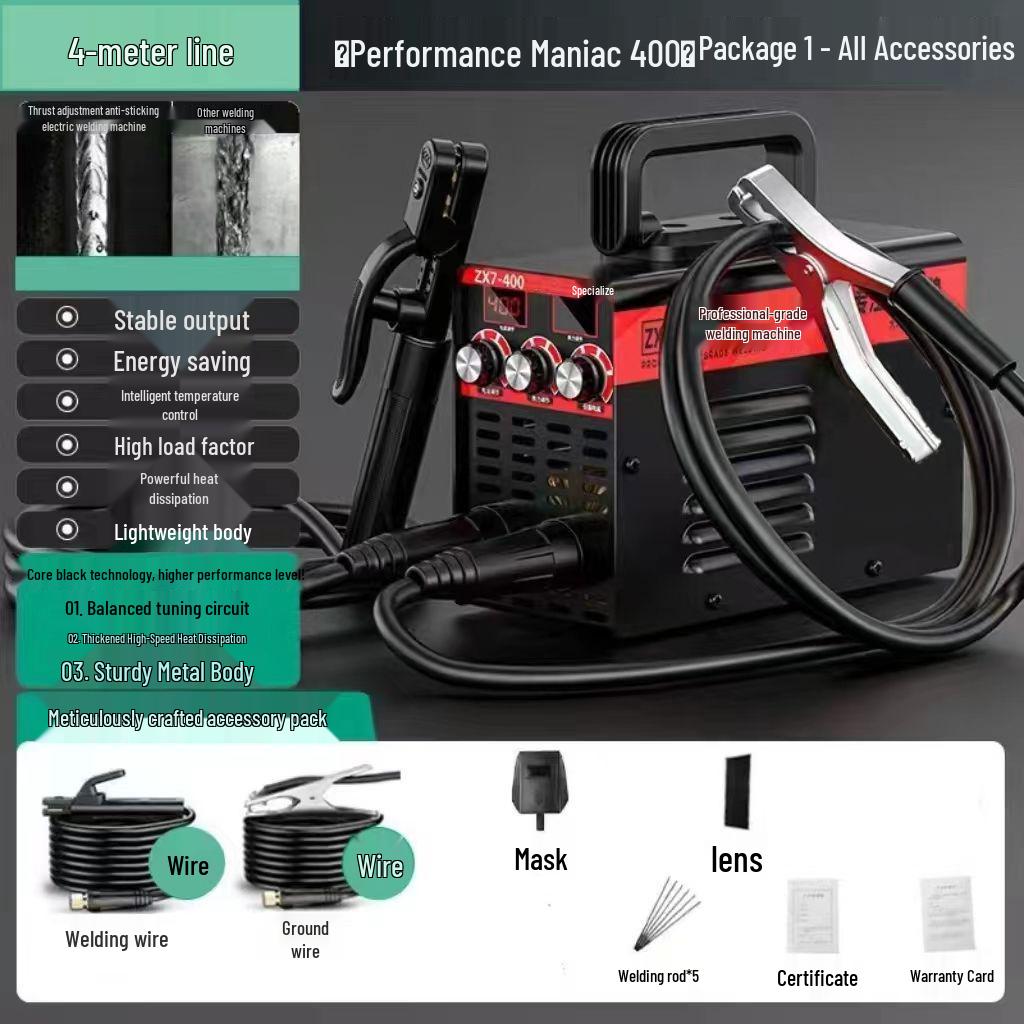 Portable All-Copper 220V Mini Electric Welder, Two-Phase, 250-400A, Automatic Full Set