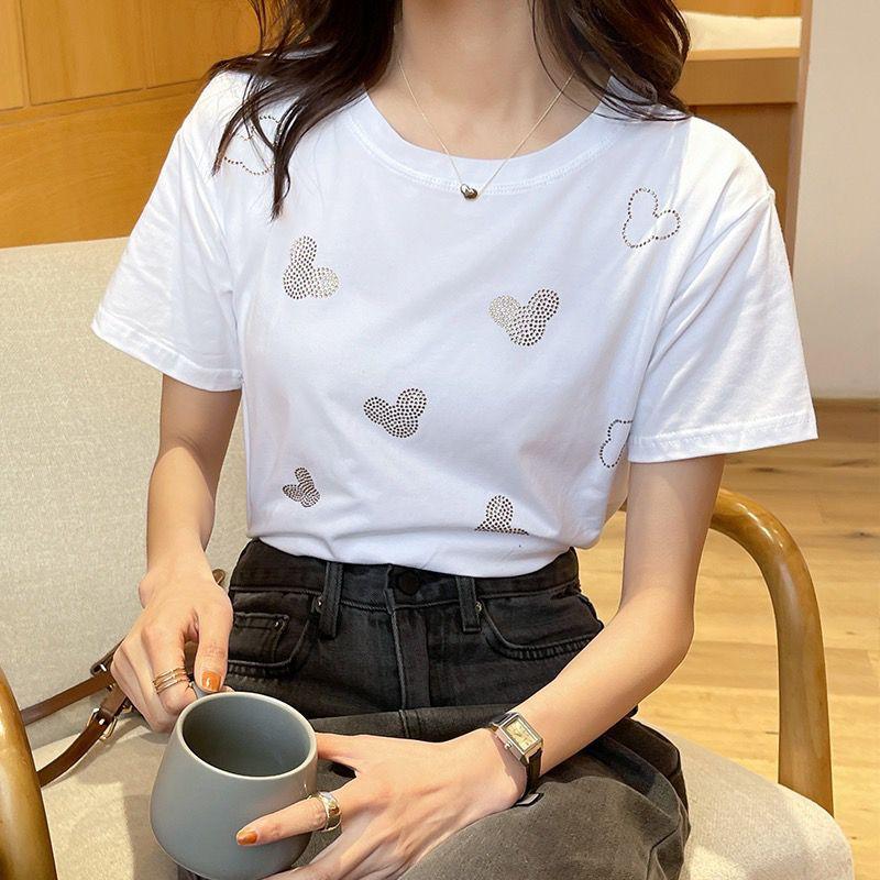 

Летняя новая футболка с коротким рукавом, с животным принтом, темпераментный топ L белый