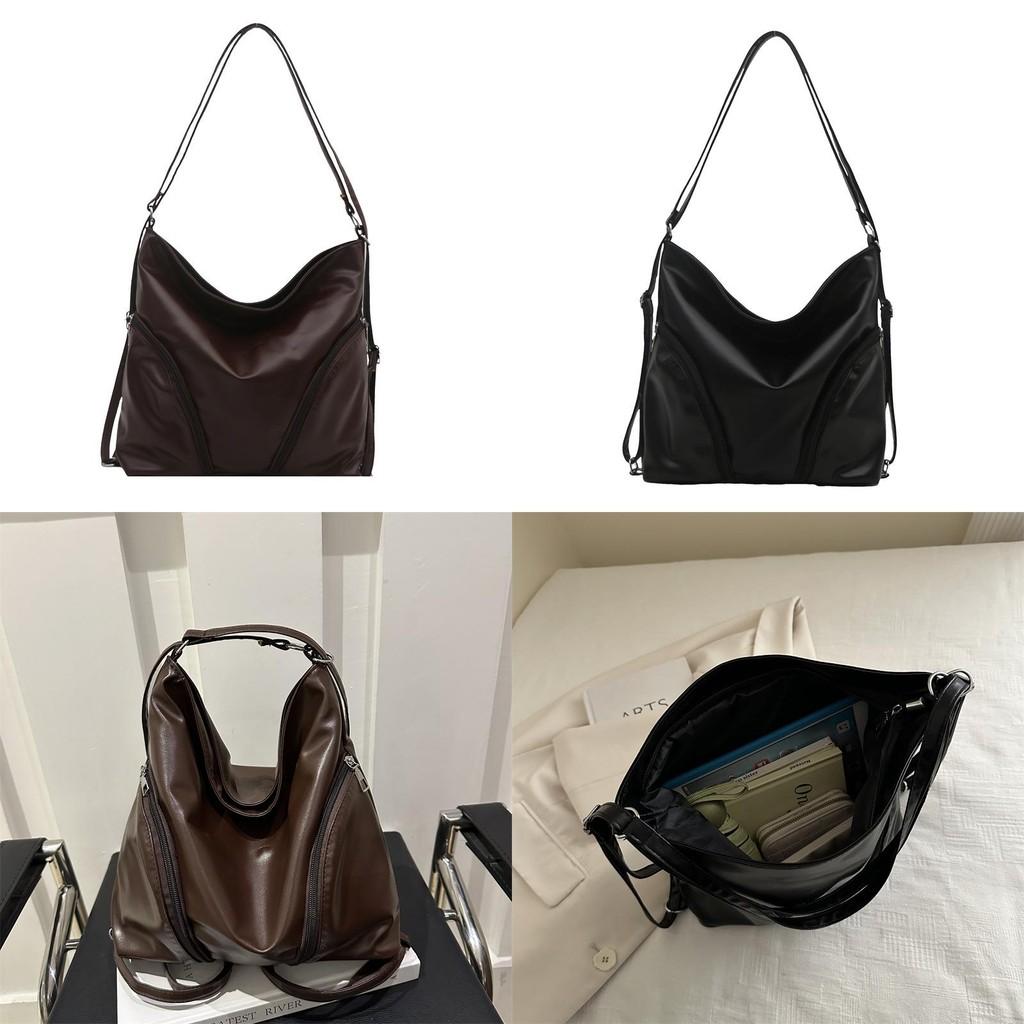 Pu Leather Large Capacity Tote Bag For Casual Daily Use With Multiple Pockets