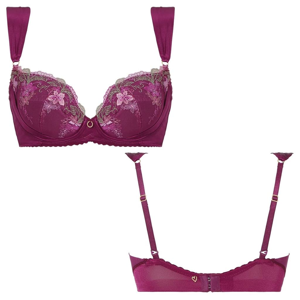 Charming Glamor Bra Fruity Flower M022 D65 [Amostyle] Women's (Purple)