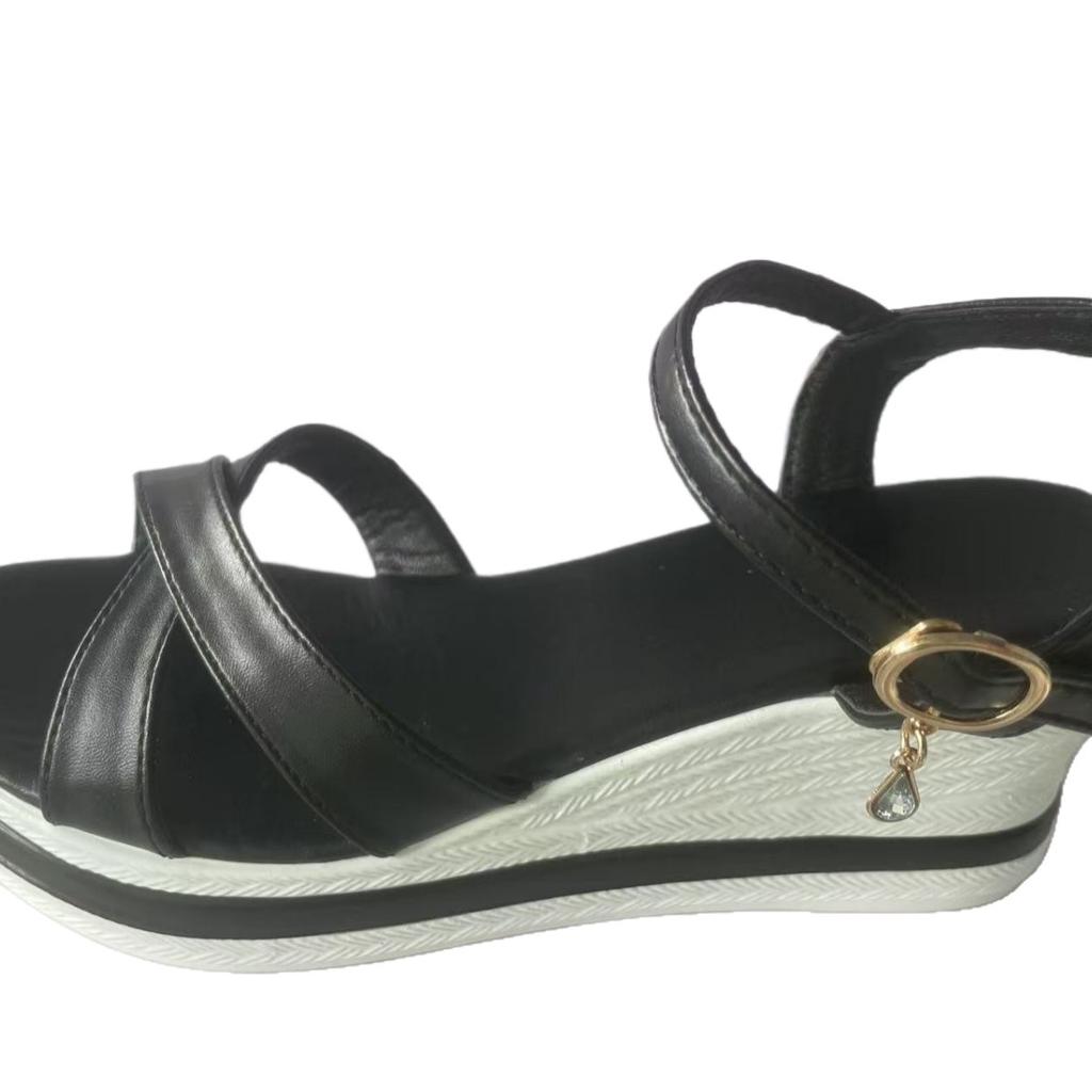 Summer New Peep-Toe Wedge Sandals – Large-Size One-Band Buckle Platform Waterproof Sole Sandals for Women