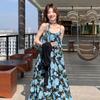 2026 Summer Blue Spaghetti Strap Beach Dress for Women