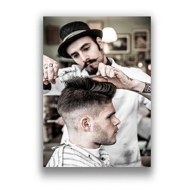 

Плакат для парикмахерской, настенное искусство, винтажная стрижка и инструмент, картина, печать на холсте, современное украшение для парикмахерского салона, живопись Куадрос 30x40cm no frame